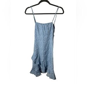 Polly Blue Floral Ruffle Mini Dress Size 2